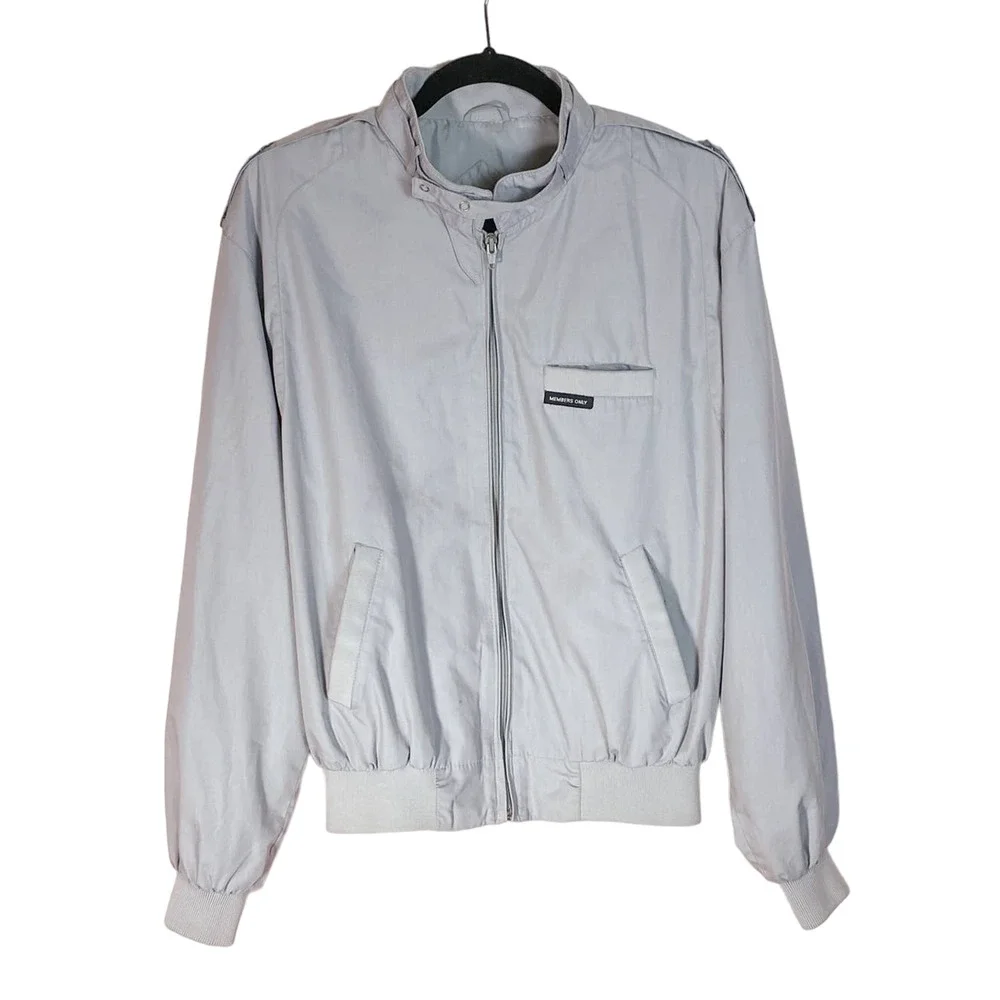 Members Only Vintage Gray Racer Jacket - Picture 2 of 9